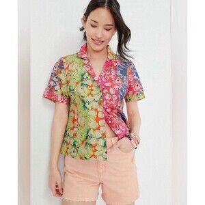 Roopa Pemmaraju ANTHROPOLOGIE Bright Floral Button Up Size XS